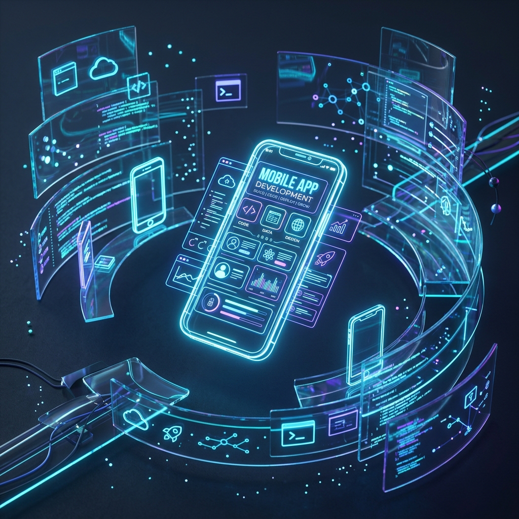 Mobile App Development Illustration